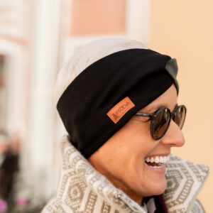 Headband (merinowool) Black/grey